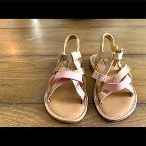 Cat and Jack Pink, gold, and tan sandals size 8. From a smoke and pet free home.